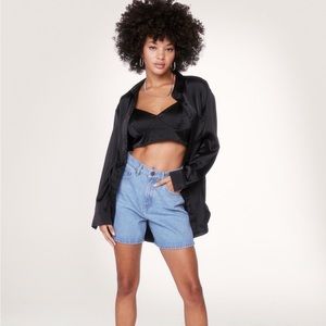 NWT Nasty Gal Organic Denim High Waisted Relaxed Shorts